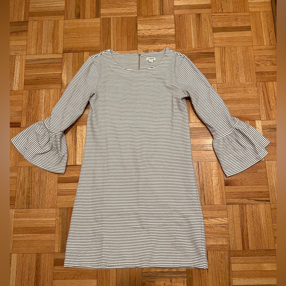 J Crew Cream & Black Striped Dress